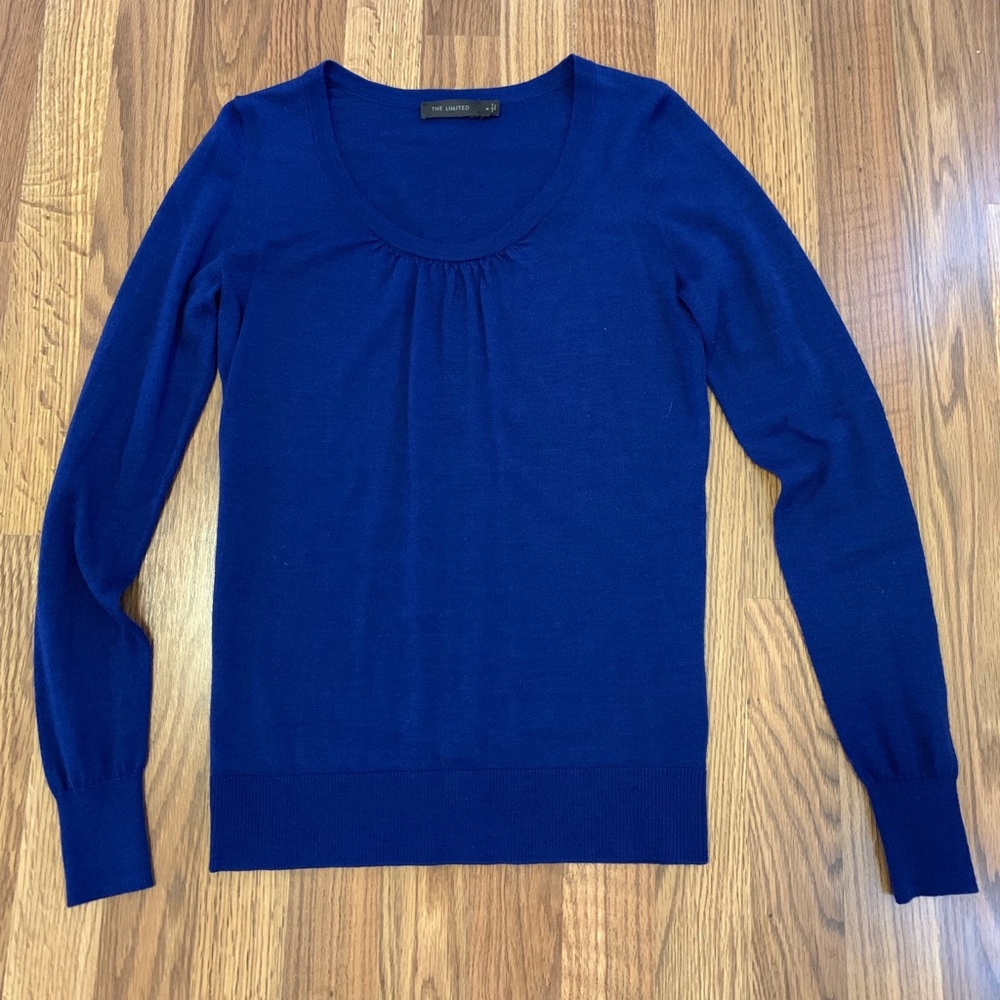 The Limited bright blue scoop neck sweater.  SM